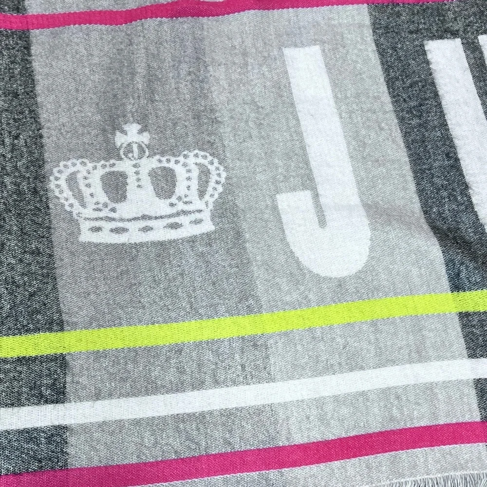 Juicy Couture scarf logo spell-out signature graphic blanket throw shoulder wrap